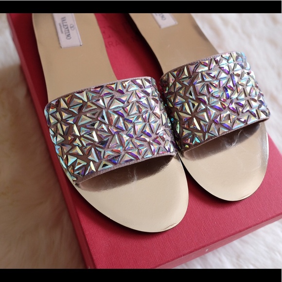 Valentino Glam Tile Crystal 5mm Sandals 39/8 - Picture 6 of 8